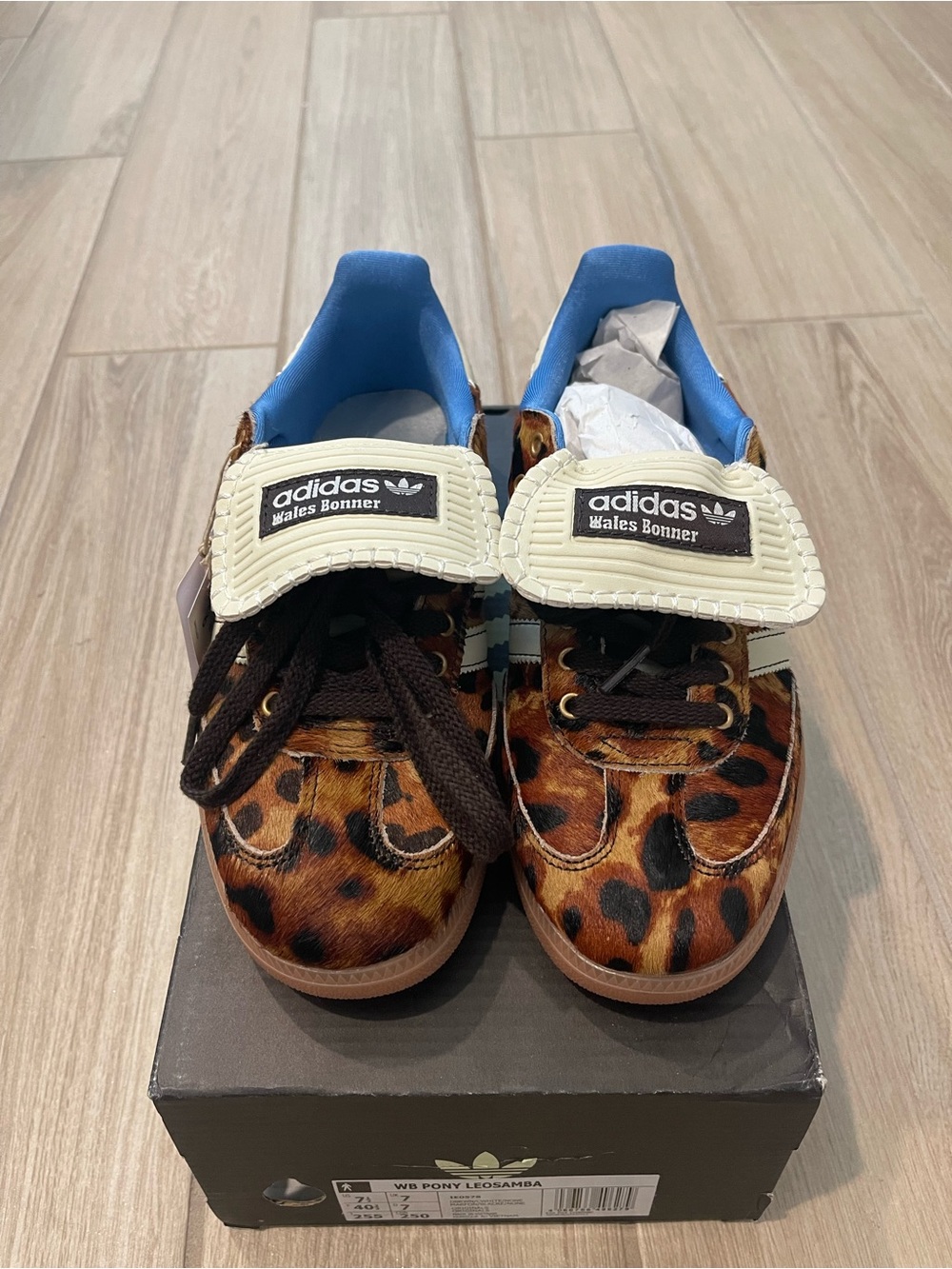 New In Box Adidas X Wales Bonner Pony Hair Leopard Samba Sneakers Sz 7.5 Rare - Picture 3 of 16
